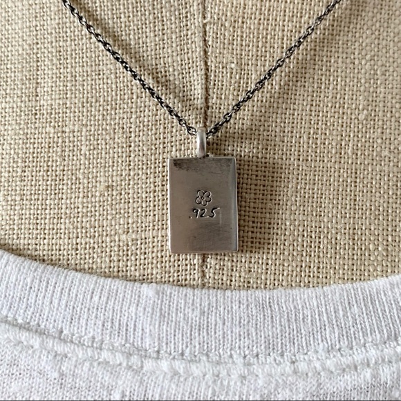 Sterling Silver Floral Pendant Chain Necklace - Picture 6 of 8